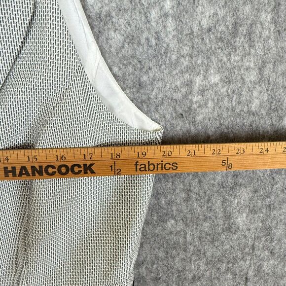 Antonio Melani Sleeveless Wrap Dress Collar Blk White Micro Pattern Work Career - Picture 9 of 12